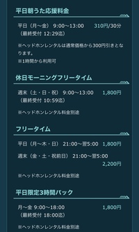 画像にある休日モーニングフリータイムは4時間うたって1800円と言う Yahoo 知恵袋