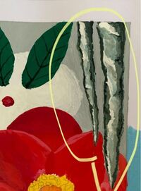 この絵なんに見えますか 雪うさぎと椿があるので冬ですね 氷柱 ツララ で Yahoo 知恵袋