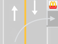 この場合 マクドナルドへ右折できますか 黄線ラインを横切るやつ 追越しの Yahoo 知恵袋