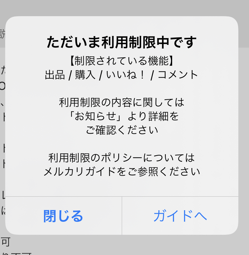 至急です！！メルカリで商品の内容が分からないということで利用制限が