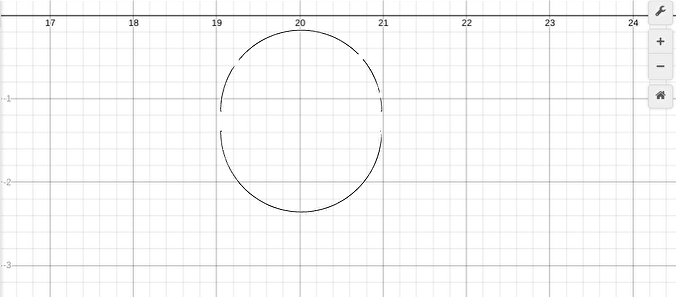 グラフ計算機のデスモスで、下の画像にある２つの半円ってどのように入力したらできますか？ （２つの半円でモンスターボールを作ろうとしています。）