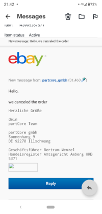 Ebayでラジコンパーツをクレジットカードでかって発送前にキャンセルしました Yahoo 知恵袋