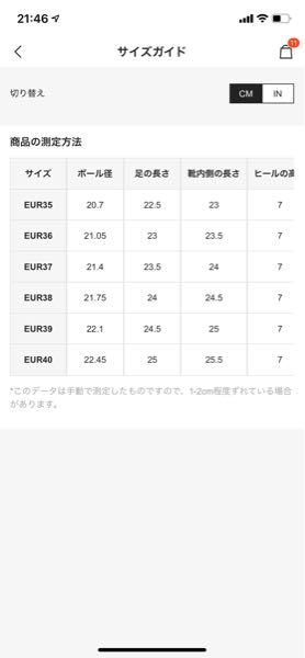 シーインの靴のサイズの見方 - いつも履く靴は24.5なのですが、これは