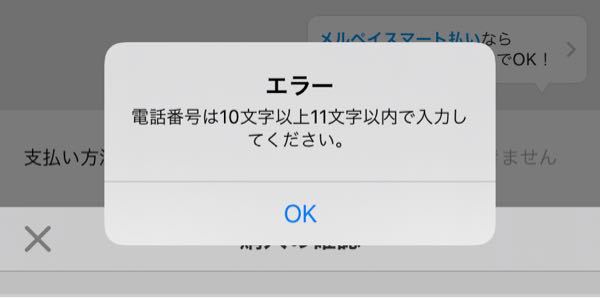 メルカリで商品を購入しようとするとそのエラーが出て購入出来ないの