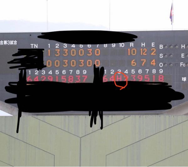 野球の電光掲示板の見方 赤丸の意味ってなんですか 背番号ない Yahoo 知恵袋