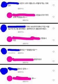 インスタで韓国語でのコメントの返信、韓国語間違ってるのバレバレでしょうか？ 青がコメントを下さった韓国人で、ピンクが日本人の自分です。