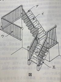 階段の構造についての質問です 画像の エ の部分の階段の種類は 力桁階段 側桁階 教えて 住まいの先生 Yahoo 不動産