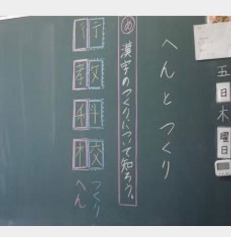 息子が国語で へんとつくりの学習をしているのですが ネット上で板書や Yahoo 知恵袋