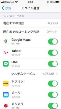 Iphone 設定 モバイル通信のところ 現在の合計6 2gbとなってますがい Yahoo 知恵袋