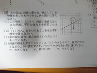 中学理科の問題です図は斜面上に物体を置いた図です矢印は重力です の問題の答えは Yahoo 知恵袋