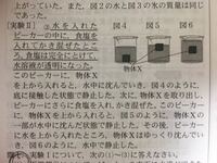 中学理科です この実験に対する問題で浮力の大きさの関係の答えが図4 図5 図6 Yahoo 知恵袋