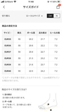 Sheinで靴を購入したいのですが サイズの見方がわかりません 普段 Yahoo 知恵袋