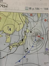 なぜこのQ地点の風向は西なんですか。ヒントに日本付近では、風は低気圧の中心に向かって反時計回りにふきこむと書いていますが意味がわかりません。教えてください。 