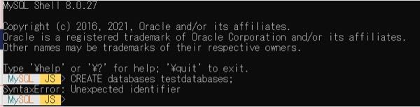 Mysqlについて データベースを作成しようとしたらエラーになりまし Yahoo 知恵袋