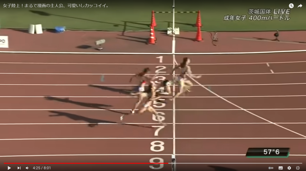 400mハードルで 転倒をしてゴール手前で膝を地面に付いている選手が居るんです Yahoo 知恵袋