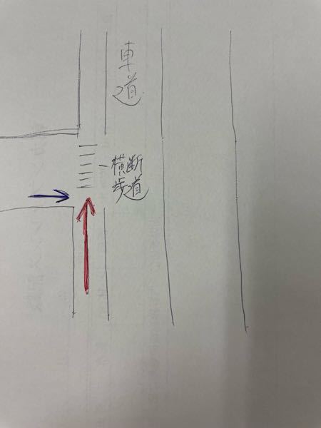 自転車同士の事故について。 写真の赤矢印が私で、青が相手です。 横断歩道には信号はありません。 私が左側を走行していたら、曲がり角のところで、右側走行しながら、減速もせずに相手が曲がって来ま...