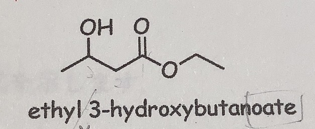 この化合物はO-ethyl-3-hydroxybutanoateと書くことはありますか？ 以前、Nにエチル基がついているというので、N-ethylbut-2-ynamideと書いていた化合物がありました。