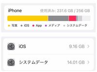 iPhoneのストレージにiOSという項目があるのですが、容量がとにかく多いです。 iOS15.3にアップグレードするまでは特に気にならなかったのですが、先日アップグレードしてこの状態となりました。
ただ画面を下にスクロールすると、むしろiOSよりもシステムデータの方が容量の数値が多くなっております。
どのようにすればiOSの容量を減らすことが出来るか教えて下さい。
よろしくお願い致します。...