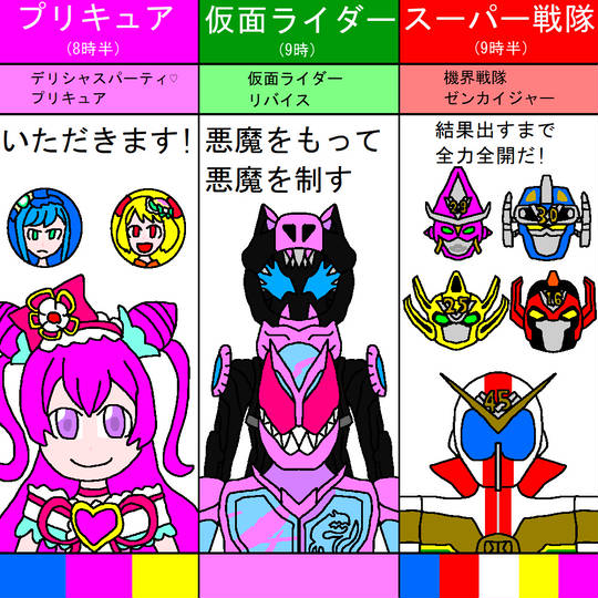 ニチアサキッズタイム プリキュア 仮面ライダー スーパー戦隊 このな Yahoo 知恵袋