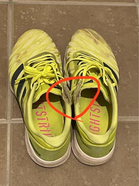 ランニングシューズとして多用していた靴のくるぶしの内側？の部分がかなり破れてしまっている原因は、何が考えられますか？やはり走り方に問題があるのでしょうか？