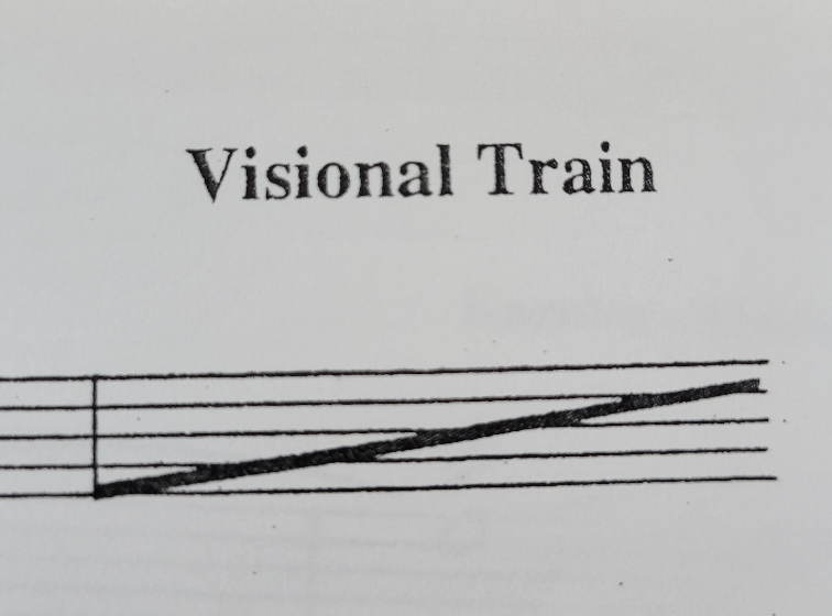 質問です 打楽器アンサンブルの 幻のトレイン の楽譜にあるこのような斜線はどのような意味なのでしょうか？これも1小節にカウントしてもいいのでしょうか。 ご回答お待ちしております。