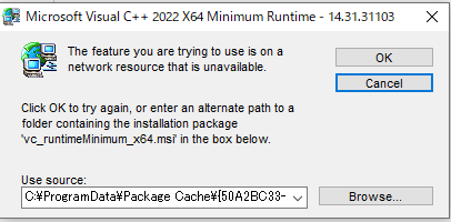 VCRUNTIME140_1.dllがないため、プログラムを開始できません」のエラーメッセージが表示されてアプリが起動できなかったので Visual Studio 2019 用 Microsof...