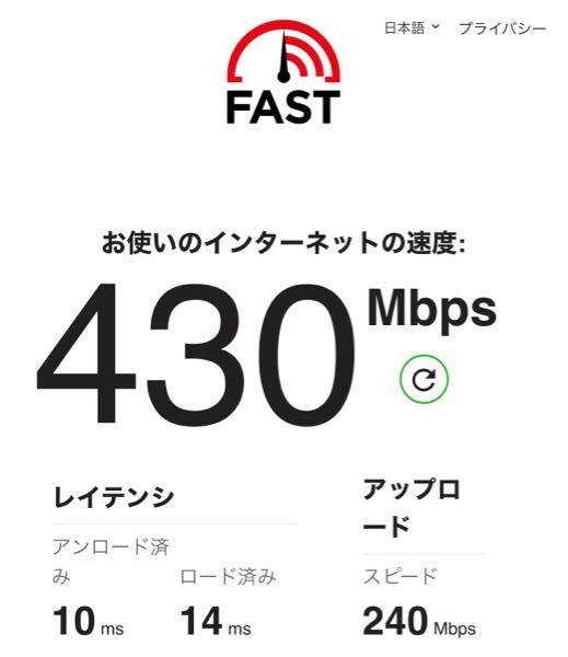 wifiルーターを変えてスピードテストしてみたんですが回線いい方ですか