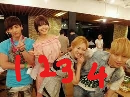 画像の２は少女時代のスヨン、３は同じく少女時代のヒョヨンですが、１、４はSHINeeのメンバーの誰でしょうか？