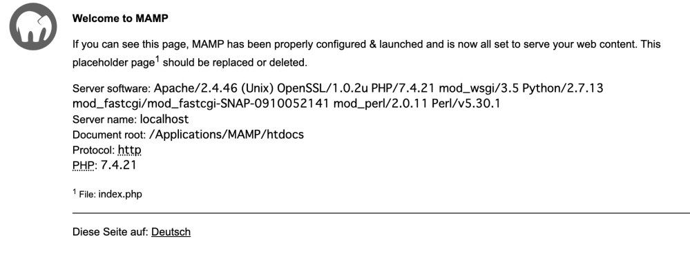 MAMPについて教えて下さい。 以下の環境で、VSCodeで「PHP Server:Reload server」を行うと画像のエラーが表示されます。 自分で調べてわからなかったのでわかる方がいましたら、ご教示のほどお願いします。 ●スペック OS：MAC 環境：VSCode 言語：PHP フォルダ：/Applications/MAMP/htdocs/プロジェクト ●VSCodeの設定 PHP Config Path：/Applications/MAMP/bin/php/php7.4.21/conf/ PHP Path：/Applications/MAMP/bin/php/php7.4.21/bin/php Port：80