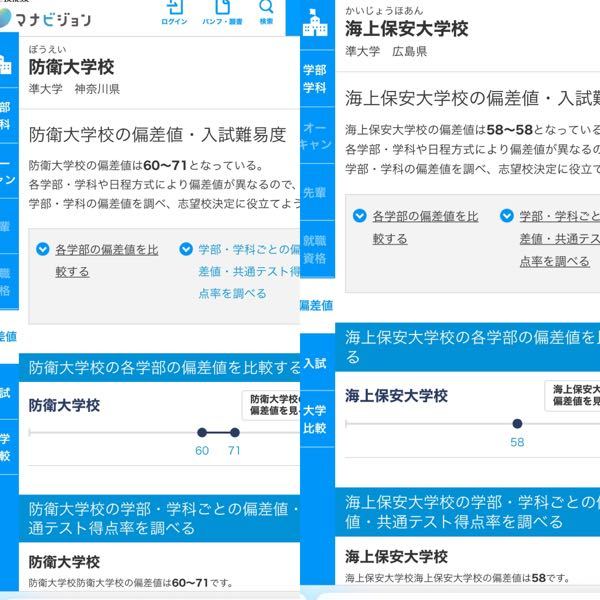 海上保安庁の海上保安大学校って自衛隊の防衛大学よりも偏差値本当に下な Yahoo 知恵袋