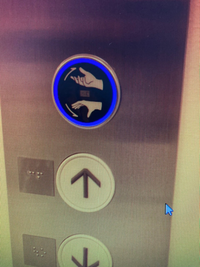 これなんのスイッチ エレベーターのスイッチなんですが一番上の手の平のスイッチは Yahoo 知恵袋