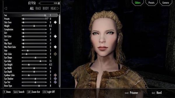 Skyrimで キャラクリ画面について質問です 画像のような 右上にプリ Yahoo 知恵袋