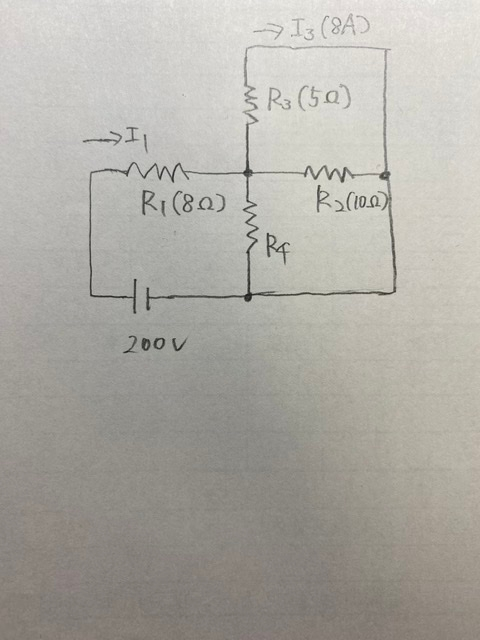 この電子回路のI1の電流(A)とR4の抵抗(Ω)はどのようにして求めるのでしょうか？