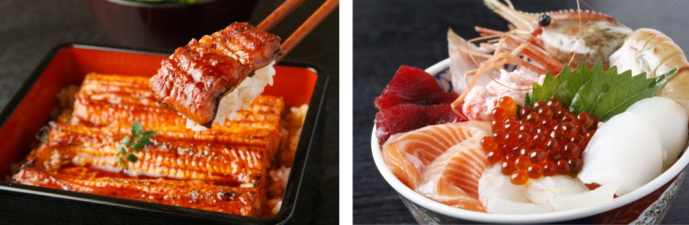 ボンジュール(^O^)/ うな重と海鮮丼はどっちが好きですか？