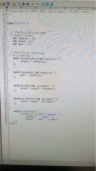 Javaのプログラミングについての質問です！ Bicycleクラスのオブジェクトbike3を生成し、初期化する。 そして、 a12316@f05CD0302-181 ~/program $ ja...