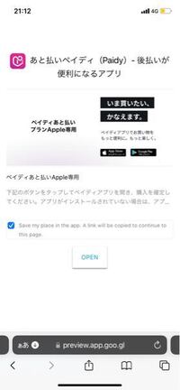 ペイディAppleで商品を購入しようとしたんですが、購入確定画面に移動 