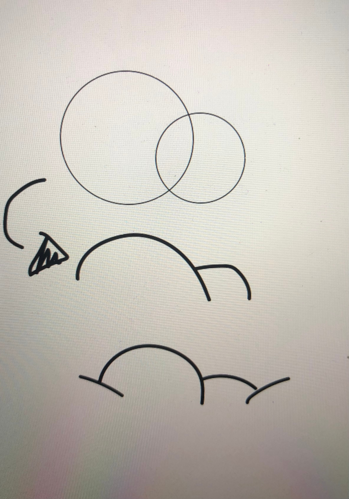 illustrates イラレについてです。 ロゴを作っているのですがこちらの様な雲の線はどうやって作っているのでしょうか…？ 宜しければ詳しくお教え頂きたいです…。 分かりにくい図で申し訳ないです。