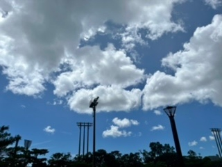 自由研究で雲についてしています。この雲の名前が分かりません。教えてください。この写真の前に天気雨のような晴れているのに雨が降りました。
