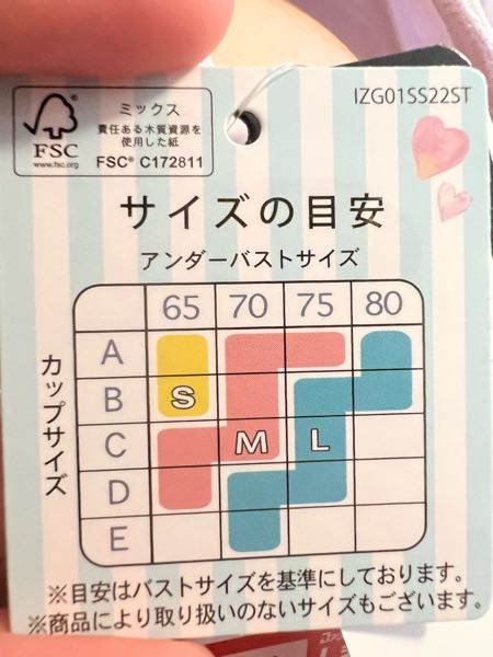 回答急募です！！しまむらでLサイズのブラを買ったんですけど