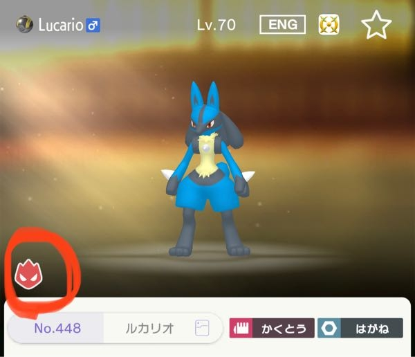 ポケモンhomeのグループ交換でルカリオが流れてきたのですが 左側の鬼みたいな Yahoo 知恵袋