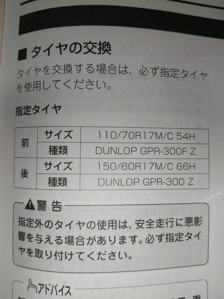 バイクのタイヤについての質問です。ジクサー250に乗るトコトコと