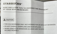 スタバのステンレスタンブラーを買いました コールド専用 熱いものは入 Yahoo 知恵袋