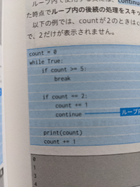 pythonのwhileについて質問させてください7行目のcount+=1は、... - Yahoo!知恵袋