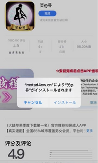 ア〇ルトサイトで中国語の広告をタップしてしまいました。
App Storeみたいなページが表示されたのですが、多分偽物です。 みるからに怪しかったのですが、タップしたらどうなるのかなと思い、多分免费安装と書かれたところをタップしてしまい、
「iTunesで開きますか？」と出てきました。

焦って開くをタップしてしまいました。

すると、「〜.cnにより〜がインストールされます」
と出てきて、...