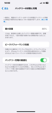 iPhoneのバッテリー最大容量86%なのですがこれは消耗しているといえ 