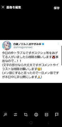 Twitterにて、白銀ノエルが画像のようなツイートをしていたのです