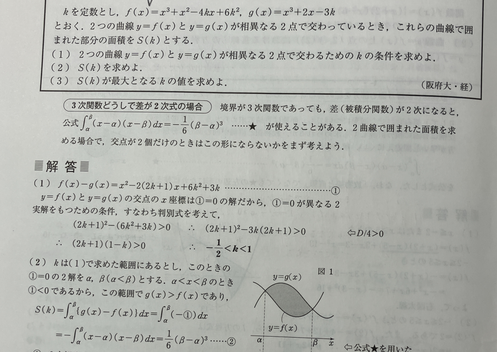 α＜x＜βのとき①＜0を導ける理由が分かりません。なぜ分かるのですか？