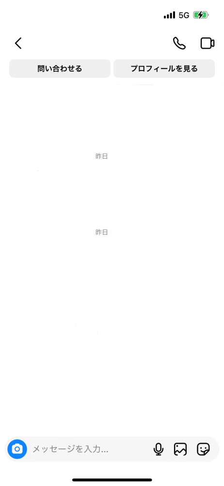 至急お願いします。 インスタのDMで上に「問い合わせる」と「プロフィールをみる」がでてきました。 これはブロックされているということですか？