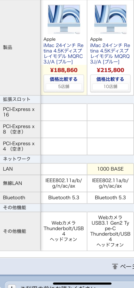 Macの一体型で、「LAN1000 BASE」「USB3.1 Gen2 Type-C」が無いだけで少し安くなりますが、これはUSBポートがないということですか？