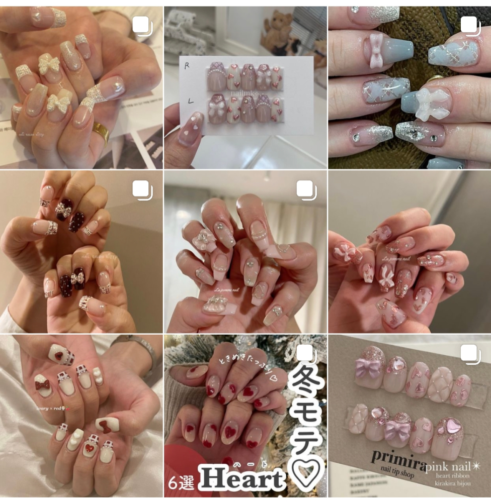 ネイルの施術時間について教えてください！ ネイルサロンに初めて行きたいと思っています。こちらの画像のようなネイルをしたかったら、つけ放題120分コースで予約すればいいのでしょうか、？また、リボンなどのパーツはお店で用意してくださっているのでしょうか？ 優しいお姉様方先輩方 教えていただきたいです。よろしくお願いいたします。